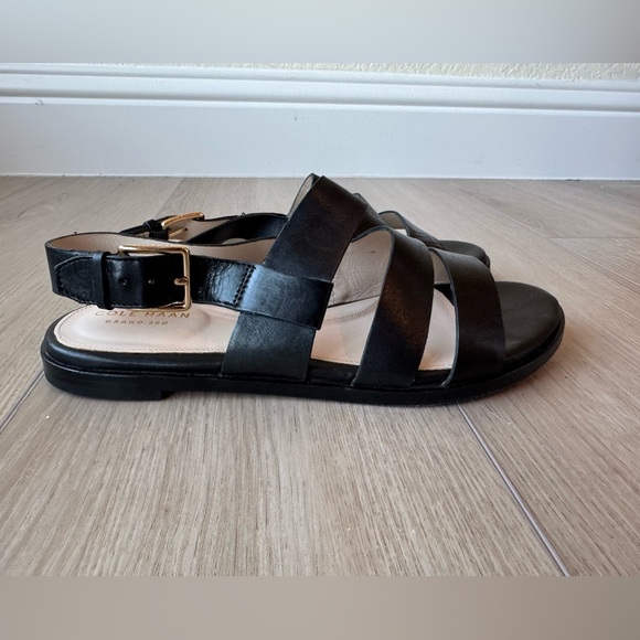 Cole Haan Anela Grand Black Leather Strappy Sandals Sz 7 EUC - Picture 12 of 16